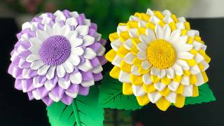 😍Turn Paper Into Beautiful Flowers 🪷DIY Step by Step Easy Tutorial | Paper Flower