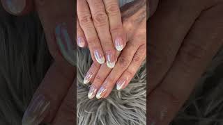 “Chrome French, icy and flawless 🤍✨”#AndersonOH#CherryGrove, #HandPaintedNails#trending
