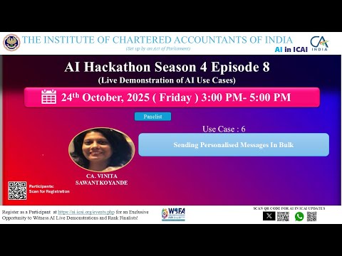 AI Hackathon S4 E8 UC6 – Sending Personalised Messages in Bulk – CA. Vinita Sawantkoyande