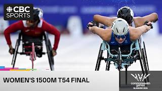 Big crash on first lap in women's 1500m T54 final on Day 6 of the Glasgow 2026 Commonwealth Games