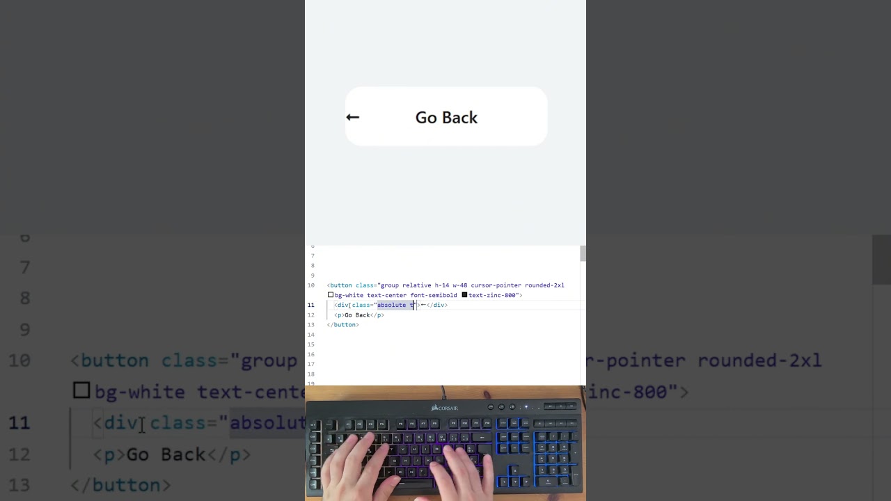 Coding a Go Back button with Tailwind CSS 4 #coding #programming #tailwindcss #code