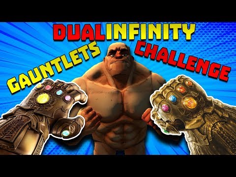 TWO *INFINITY* GAUNTLET CHALLENGE! || Gorn Gameplay VR Oculus Rift Part 3 [Modded Gorn]