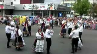 Transylvanian Saxons Folkloristic Dance Group at the Folkloric Festival in Bistritz, Romania