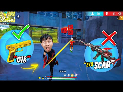 I'm Noob with Scar But Pro with G18 😁 Red Numbers 30 Kills Challenge Game But Not Hack 😎
