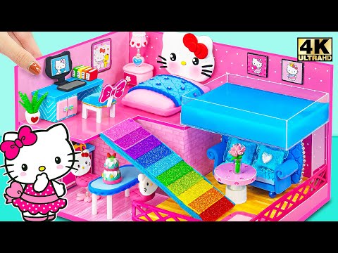 Make Hello Kitty House with Bedroom, Kitchen, Rainbow Slide, Infinity Pool ❤️ DIY Miniature House