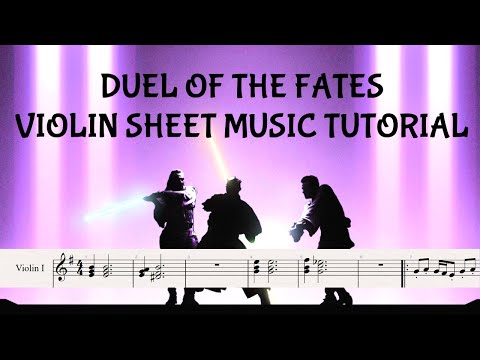 STAR WARS DUEL OF THE FATES VIOLIN - Easy Sheet Music Notes Tutorial