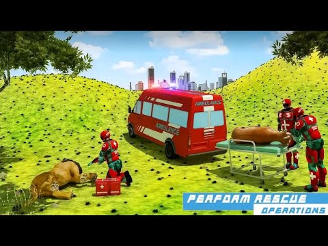 Animal Rescue Ambulance Driving - Robot Android Game Simulator - Umair Gameplay.