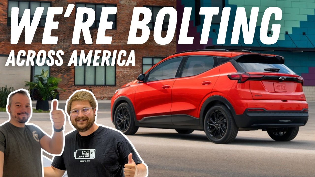 2027 Chevy Bolt EV in habanero orange at an Ionna DC fast charging station
