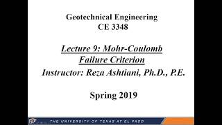 Lecture 9.2: Mohr-Coulomb Failure Criterion