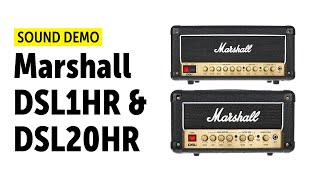 Video thumbnail for Marshall DSL1HR & DSL20HR Sound Demo (no talking) by Guitar Bonedo