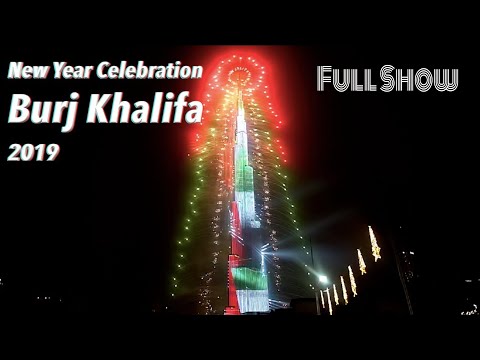 2019 | Explore New Year in Dubai , Burj Khalifa | Fireworks and Laser Show Full