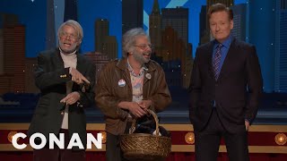 The Stars Of "Oh, Hello" Give Conan A Welcome Basket  - CONAN on TBS