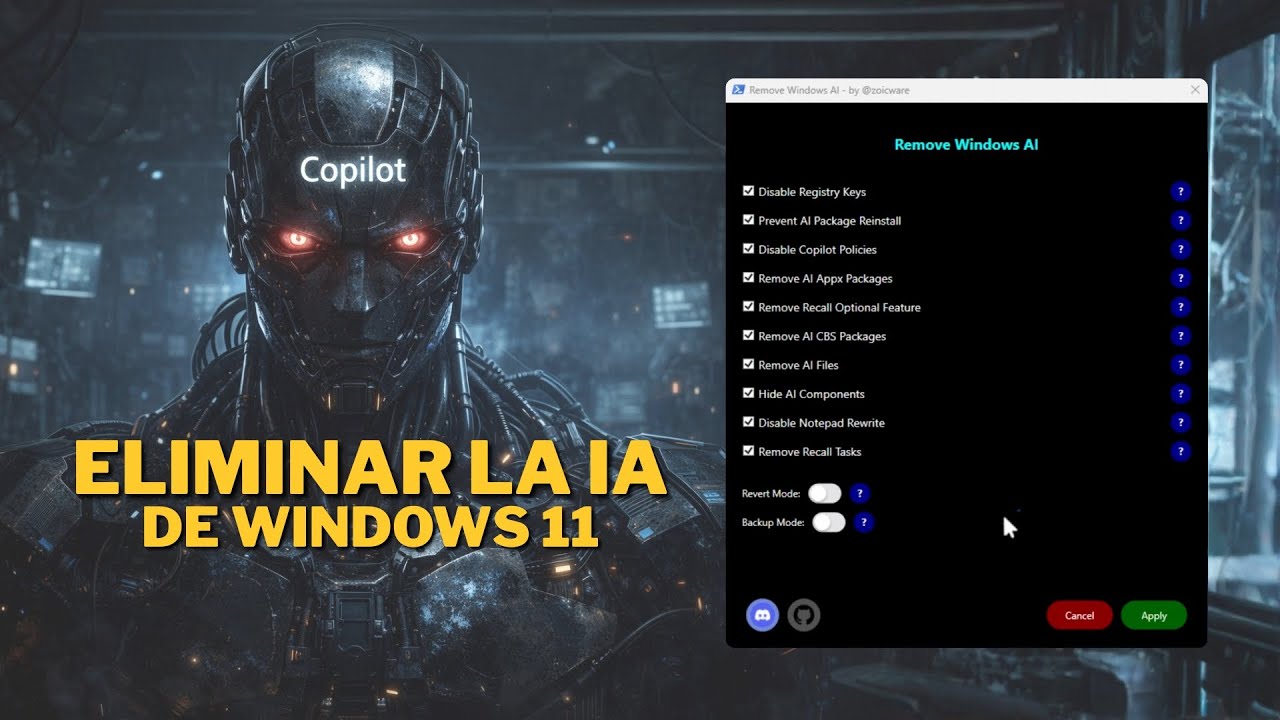 Cómo eliminar la IA de Windows 11, pros y contras.