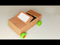 How To Make A Simple Car Diy From Cardboard Without DC Motor Made At Home