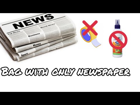 How to make Newspaper bag without glue || origami || paper crafts || coin purse || no glue craft