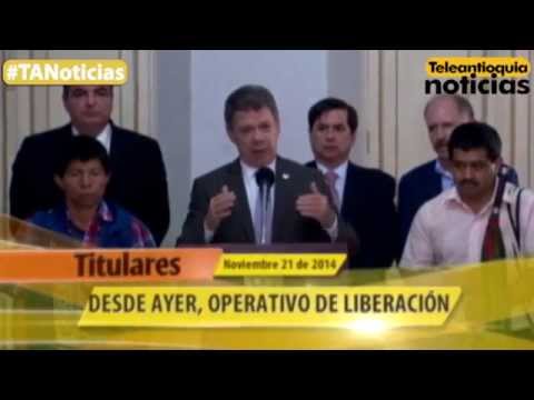 Titulares de Teleantioquia Noticias - viernes 21 de noviembre de 2014 - a.m.
