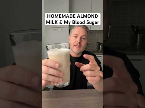 Homemade almond milk recipe that’s easy on my blood sugar. #bloodsugar #almondmilkrecipe