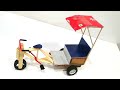 Make An Amazing Bicycle Rickshaw With Pepsi Can Tuk Tuk Rickshaw DIY At Home From DC Motor