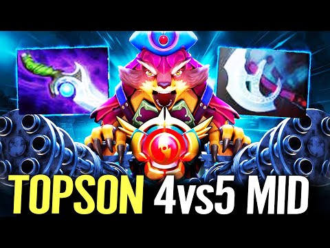 🔥 TOPSON Pangolier MID 4vs5 Hard Game — Manta + Diffusal Octarine Machine Gun vs Medusa Dota 2 Pro