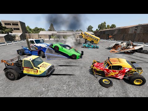 Destruction Derby with Millionaire Racecars and Trucks