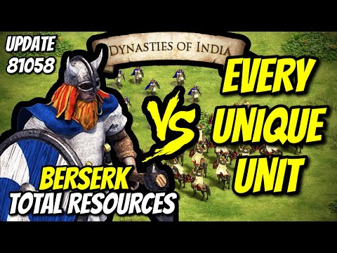 (UPDATE 81058) ELITE BERSERK vs EVERY UNIQUE UNIT (Total Resources) | AoE II: DE