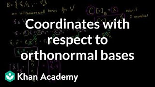 Linear Algebra: Coordinates with respect to orthonormal bases