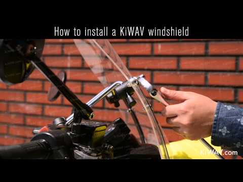 How to install the KiWAV universal handlebar mount windshield tutorial - installation guide