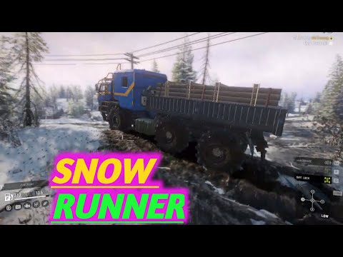 Deliver Metal Beams to old Crossing In Snow Runner gameplay part 25 in  Lake Kovd map Snow Runner HD
