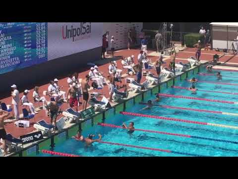 Sette Colli 2018-preliminari 100 farfalla uomini con Chad Le Clos.