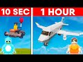 10 Seconds vs 1 Hour: AIRCRAFT HOUSE Build Challenge in LEGO Fortnite Star Wars