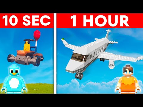 10 Seconds vs 1 Hour: AIRCRAFT HOUSE Build Challenge in LEGO Fortnite Star Wars