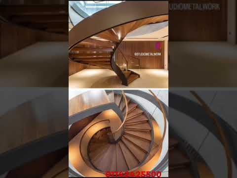 Wood and glass color mild steel plate wooden dulex staircase...