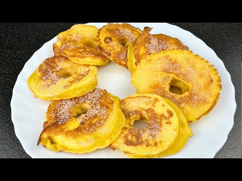 gebackene Apfelringe 🍏in 10 Minuten / Apfelküchlein Rezept / Apfelbeignets