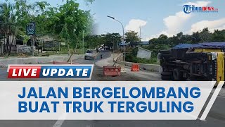 Jalan Nasional di Paringin Kembali Makan Korban, Truk Ekspedisi Terguling dan Menutup Separuh Jalan