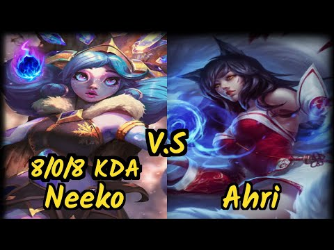 Scarra (NEEKO) vs AHRI - 8/0/8 KDA MID GAMEPLAY - NA Ranked DIAMOND