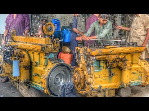 The Genius Mechanics Rebuild Caterpillar 3306 Engine in Local Workshop