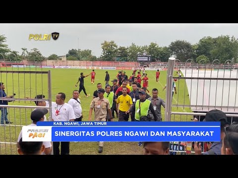 POLRES NGAWI GELAR PENGAMANAN SEPAK BOLA
