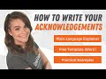 How To Write Acknowledgements In A Thesis Or Dissertation With Examples Free Template