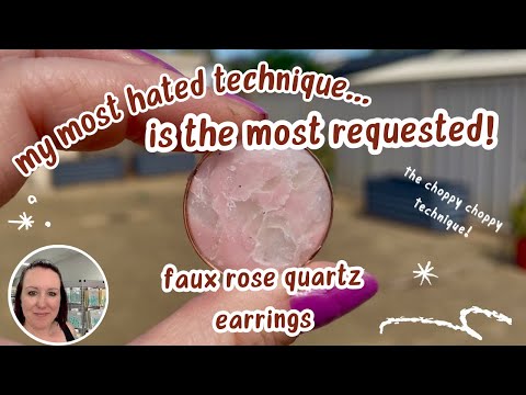 Faux Rose Quartz style polymer clay earrings | Tutorial | how to make