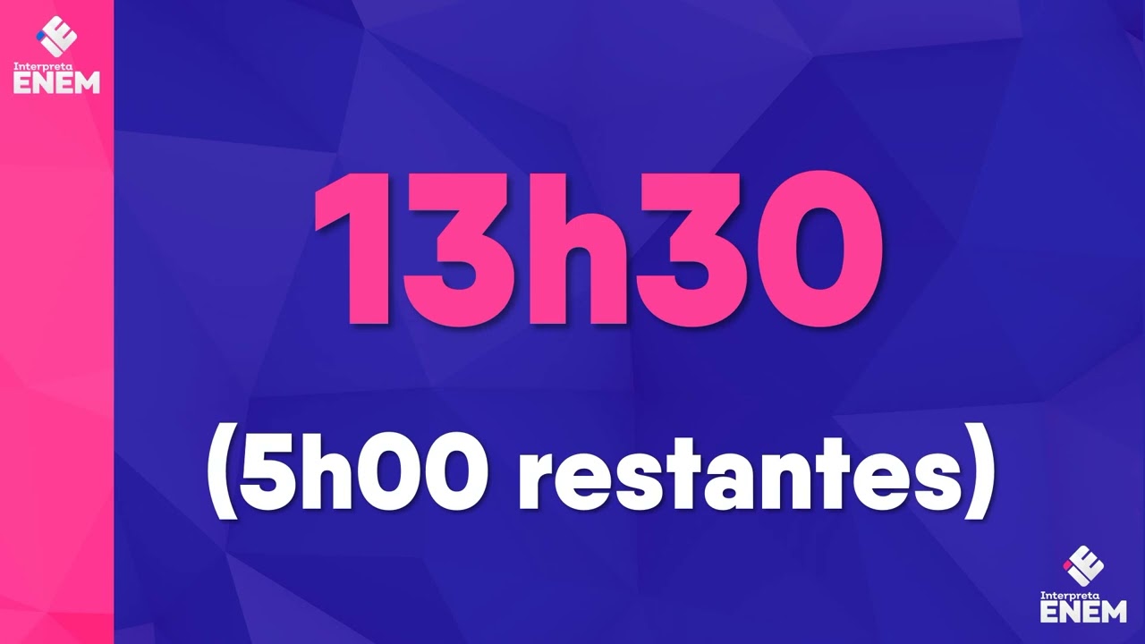Simulador de contagem do tempo no ENEM - Dia 2 (5h de duração) - Natureza e Matemática