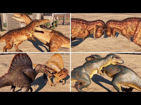 ALL BIG CARNIVORE DINOSAURS SOCIALIZING - Jurassic World Evolution 2
