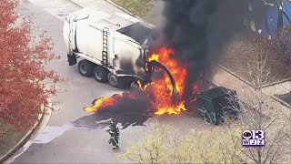 Garbage Truck Catches Fire In South Baltimore