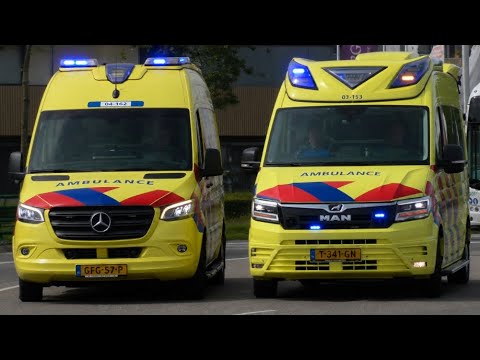 Verschillende Ambulances met spoed in Zwolle