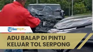 Fortuner Anak Muda Seruduk 2 Mobil di Tol Serpong hingga Ringsek,Bermula dari Adu Balap dengan Teman