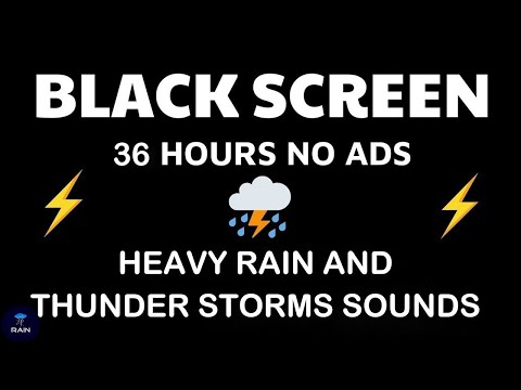 🔴 Heavy Rain and Thunder Sounds for Sleeping - Black Screen | Night Storm to Relax Body