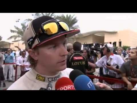 Kimi Raikkonen interview after 2nd place in Bahrain 2012