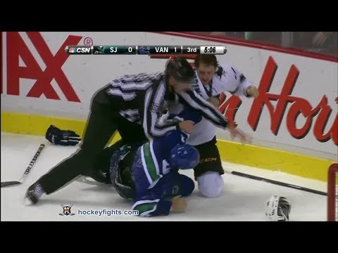Andrew Desjardins vs Kevin Bieksa Nov 14, 2013
