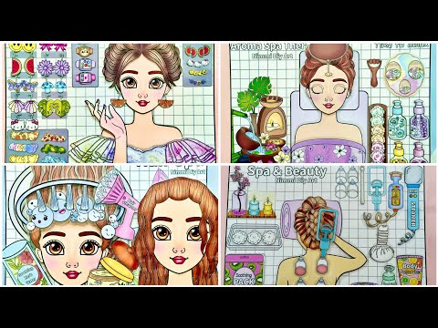 Paper Doll Beauty Salon Printable | Spa Theme DIY Paper Craft 