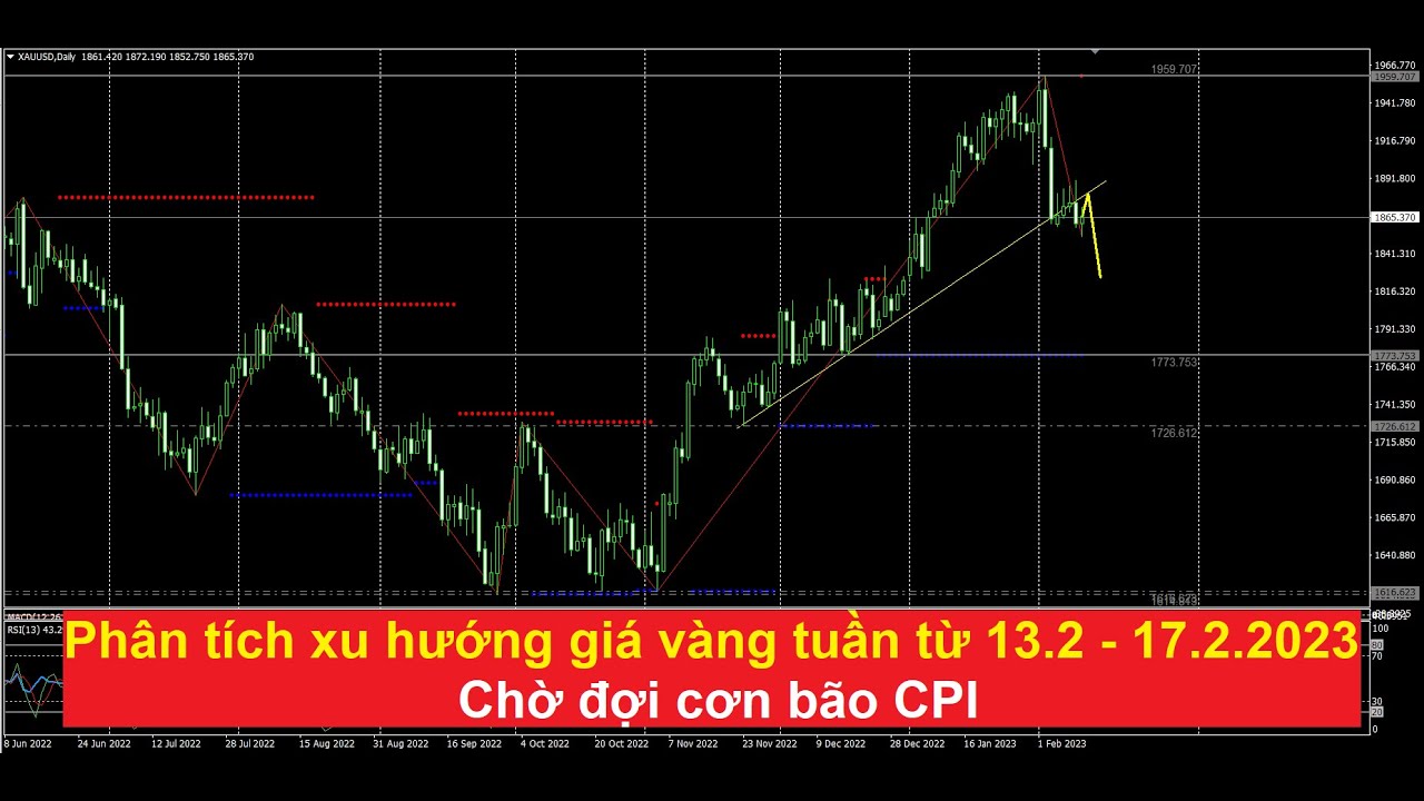 Video phân tích xu hướng giá vàng tuần từ ngày 13.2 - 17.2.2023