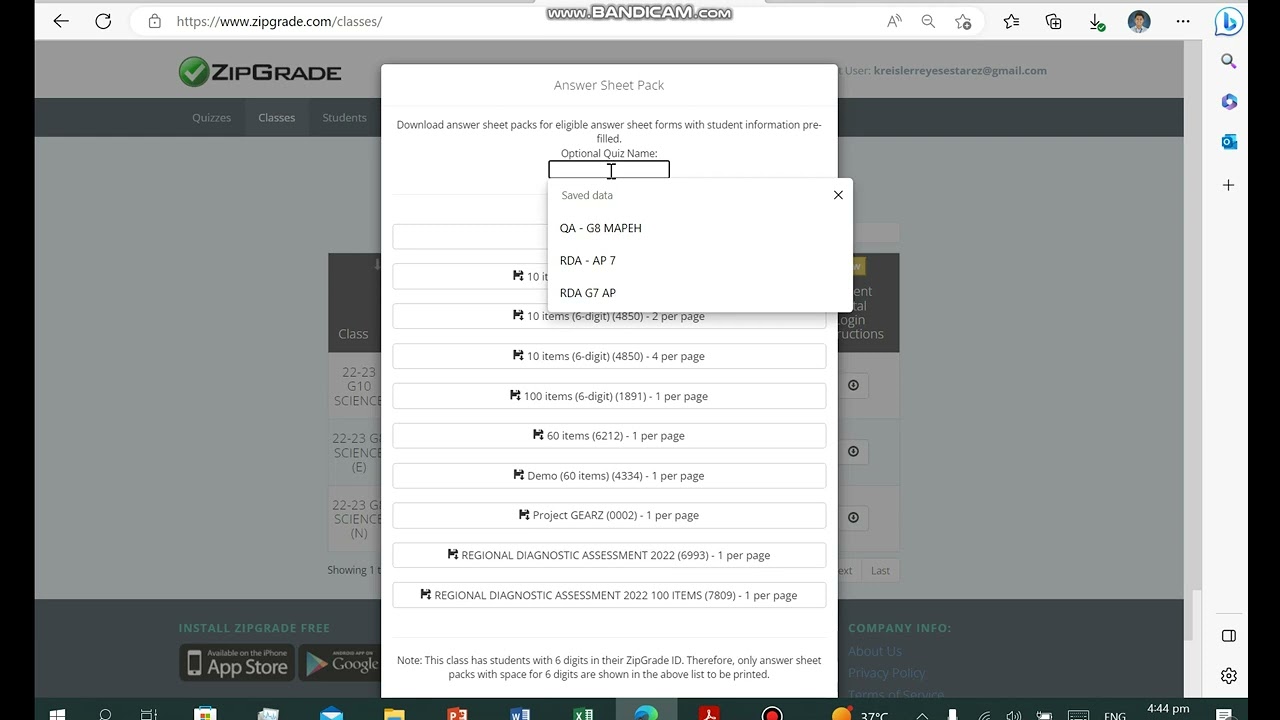 How to download a customized answer sheet with pre-filled info?